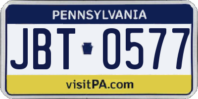 PA license plate JBT0577
