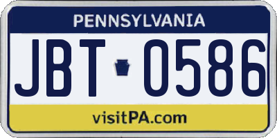PA license plate JBT0586