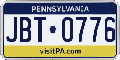 PA license plate JBT0776