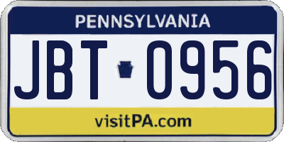 PA license plate JBT0956