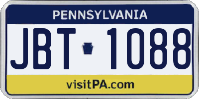 PA license plate JBT1088