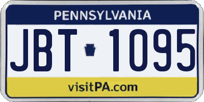 PA license plate JBT1095
