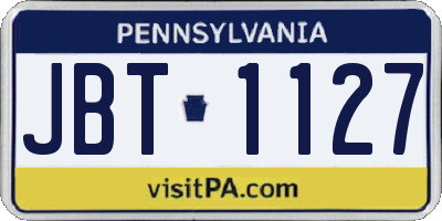 PA license plate JBT1127