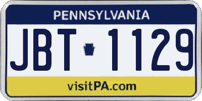PA license plate JBT1129