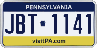PA license plate JBT1141