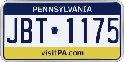 PA license plate JBT1175