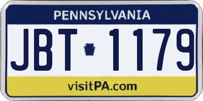 PA license plate JBT1179