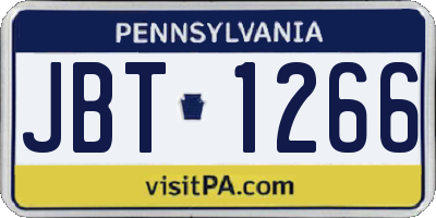 PA license plate JBT1266