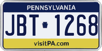 PA license plate JBT1268