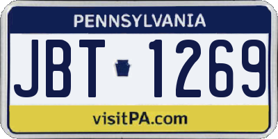 PA license plate JBT1269