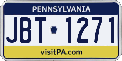 PA license plate JBT1271