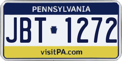 PA license plate JBT1272