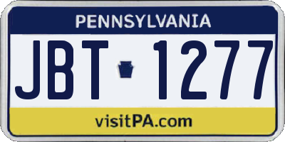 PA license plate JBT1277