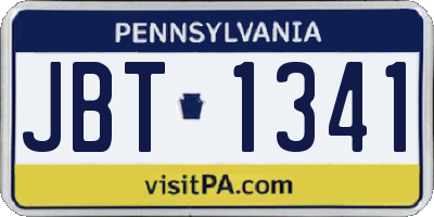 PA license plate JBT1341