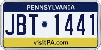 PA license plate JBT1441