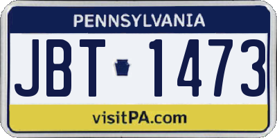 PA license plate JBT1473