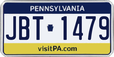 PA license plate JBT1479