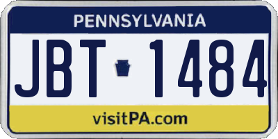PA license plate JBT1484