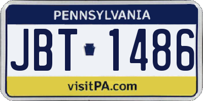PA license plate JBT1486