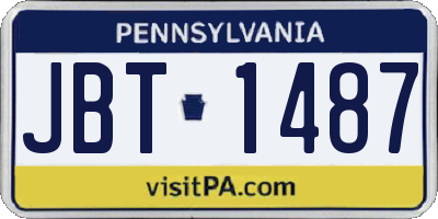 PA license plate JBT1487