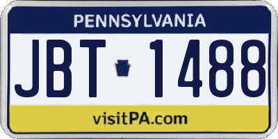 PA license plate JBT1488