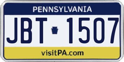 PA license plate JBT1507