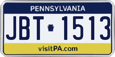 PA license plate JBT1513