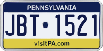 PA license plate JBT1521