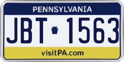 PA license plate JBT1563