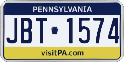 PA license plate JBT1574
