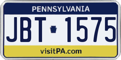 PA license plate JBT1575