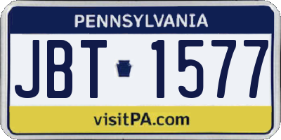 PA license plate JBT1577
