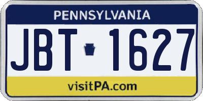 PA license plate JBT1627