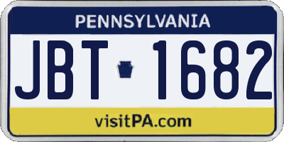 PA license plate JBT1682