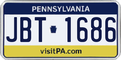 PA license plate JBT1686
