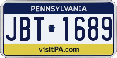 PA license plate JBT1689