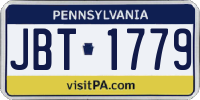 PA license plate JBT1779