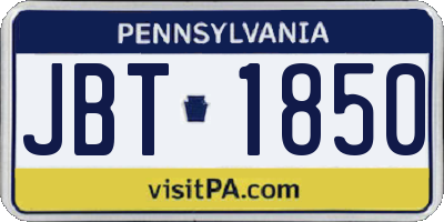 PA license plate JBT1850