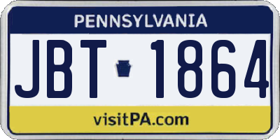 PA license plate JBT1864