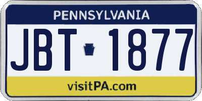 PA license plate JBT1877