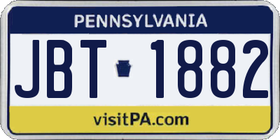 PA license plate JBT1882