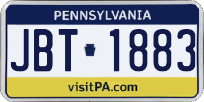 PA license plate JBT1883
