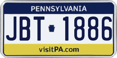 PA license plate JBT1886