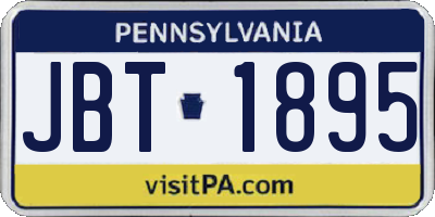 PA license plate JBT1895