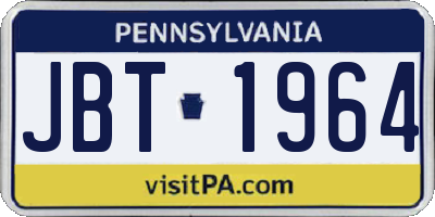 PA license plate JBT1964