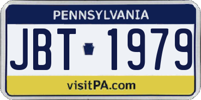PA license plate JBT1979