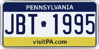 PA license plate JBT1995