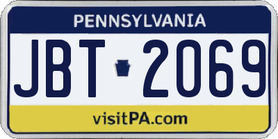 PA license plate JBT2069