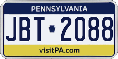 PA license plate JBT2088