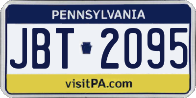 PA license plate JBT2095